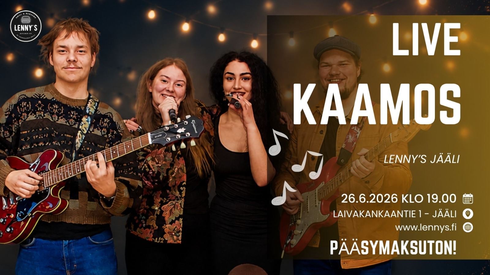 Kaamos bändin event poster.